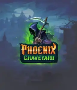 ELK Studios' Phoenix Graveyard game screen, showcasing the mystical graveyard and the legendary phoenix rising from the ashes. This image captures the slot's dynamic reel expansion mechanism, alongside its gorgeous symbols and dark theme. The design reflects the game's mythological story of resurrection, attractive for those fascinated by mythology.